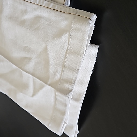 Escada white cotton blend jeans/gold details, size ?10 - Picture 12 of 16